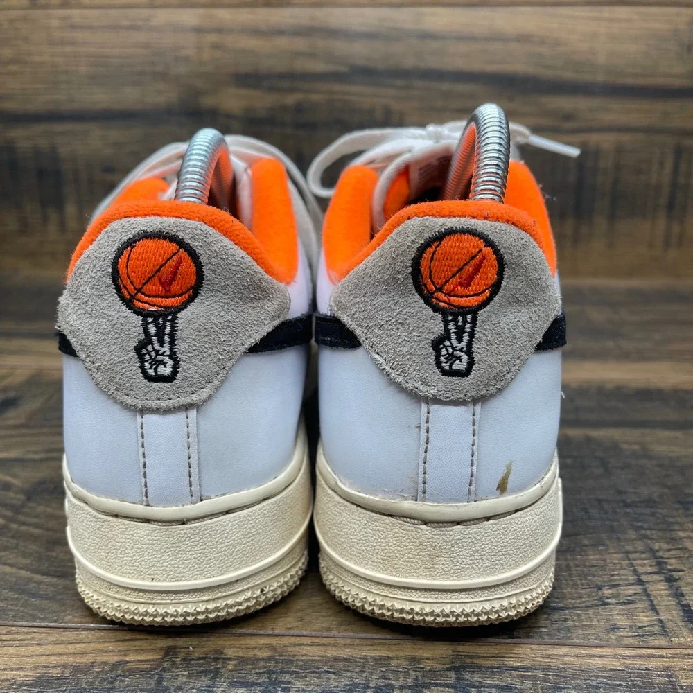 NIKE Air Force 1 LV8 Low Sneakers GS 7Y Womens 8.5 White Black Orange